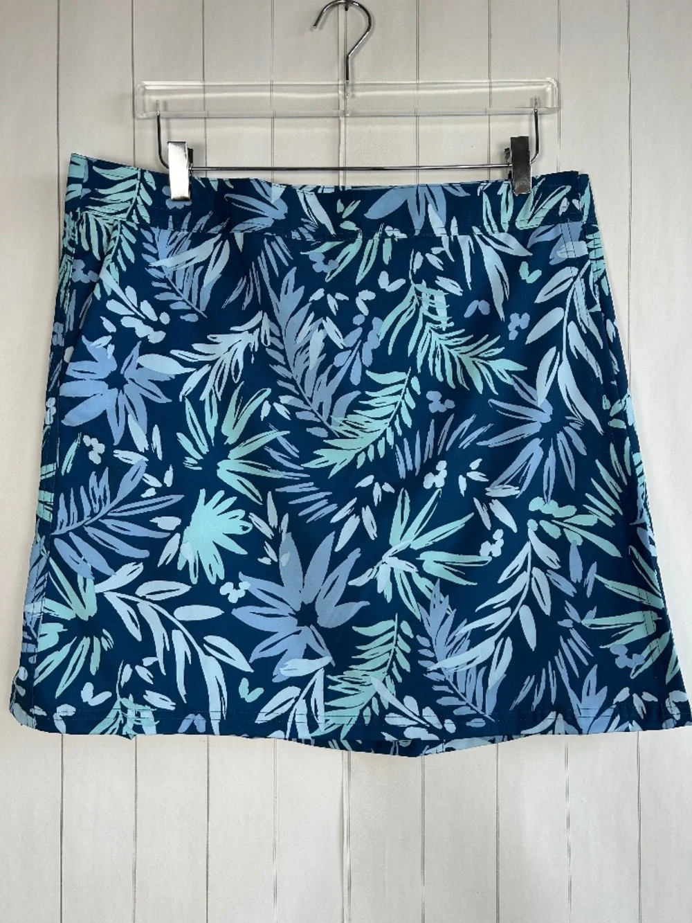 Ripskirt size XL wrap skirt length 2 Botanical blues tropical short pockets NEW - Picture 1 of 9